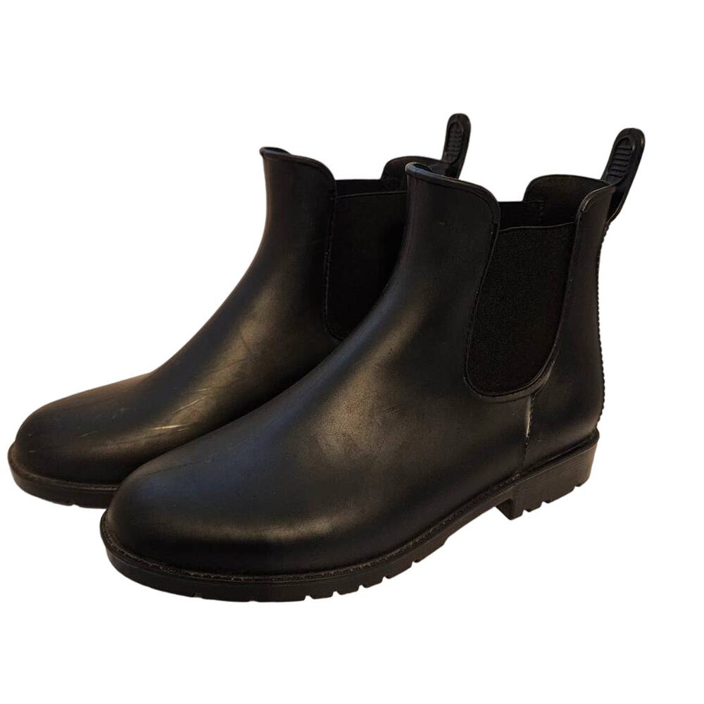 Asgard Women's Ankle Rain Boots Waterproof Chelsea Boots Size 7 Black